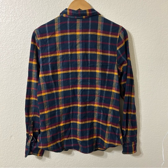 Patagonia Womens Long Sleeved Fjord Flannel Button Down Blue & Yellow Sz Small - Picture 6 of 8
